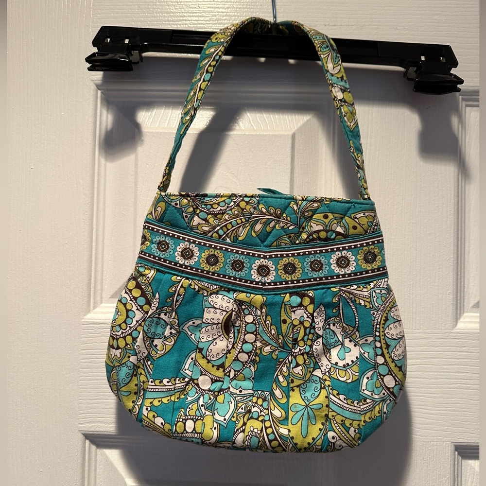 Vera Bradley Teal and Lime Floral Shoulder Bag
